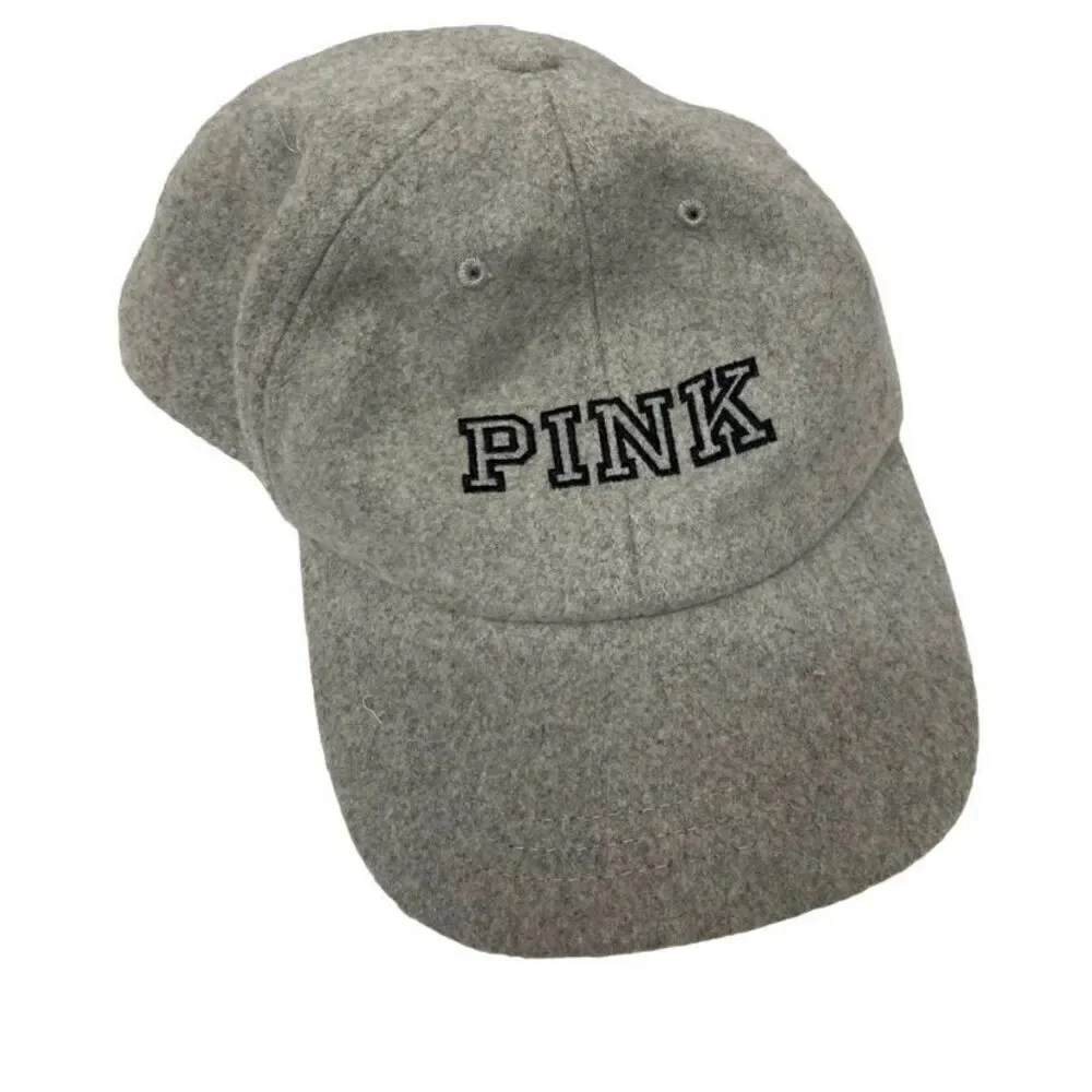 Victoria’s Secret pink gray wool baseball hat